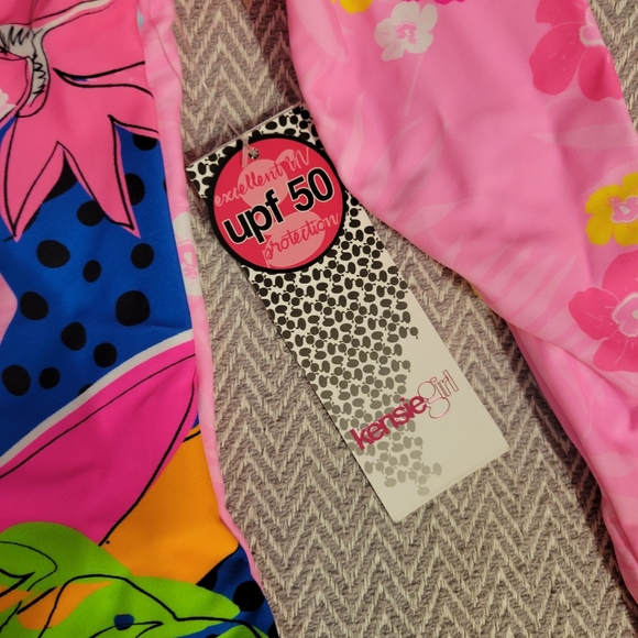 KENSIE GIRL Rashguard One-Piece UPF 50+ Quick Dry Cheetah Cat Swimsuit - Picture 6 of 9